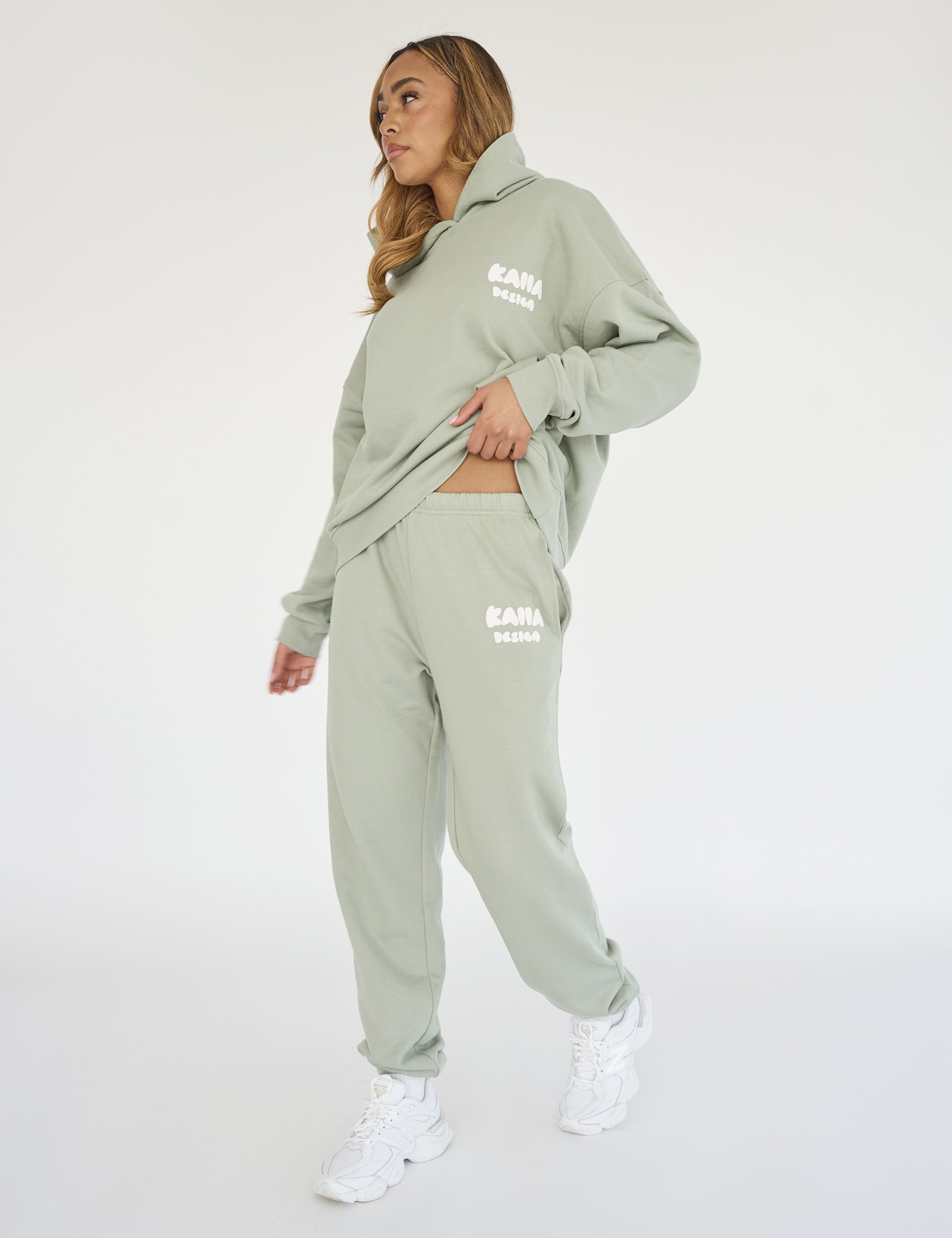 Kaiia Design Bubble Logo Cuffed Joggers Sage Green