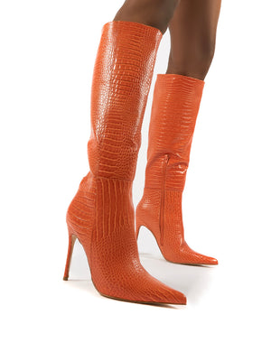 croc stiletto boots