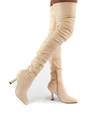 ruched over the knee boots