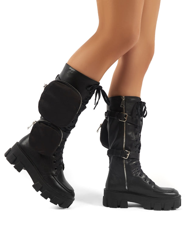 black lace up boots womens uk