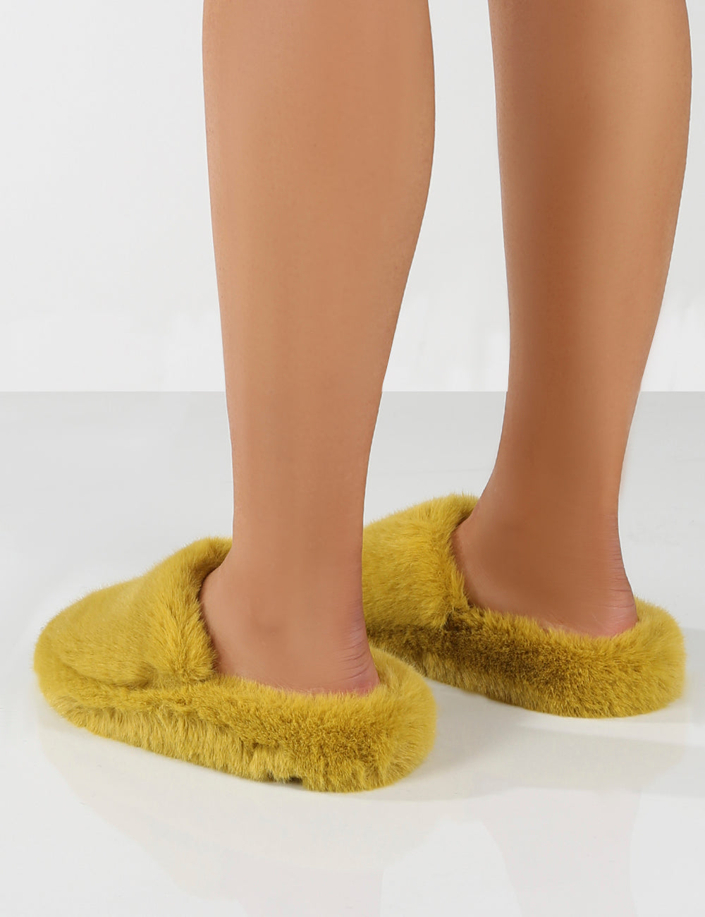 Baloo Mustard Faux Fur Fluffy Slipper