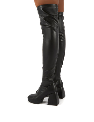 chunky heel over the knee boots