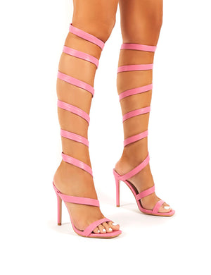 pink wrap heels
