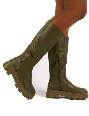 khaki boots