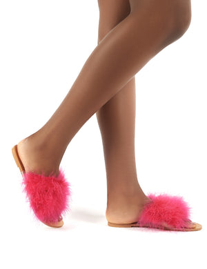 pink feather sliders