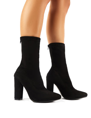 sock fit ankle boots black