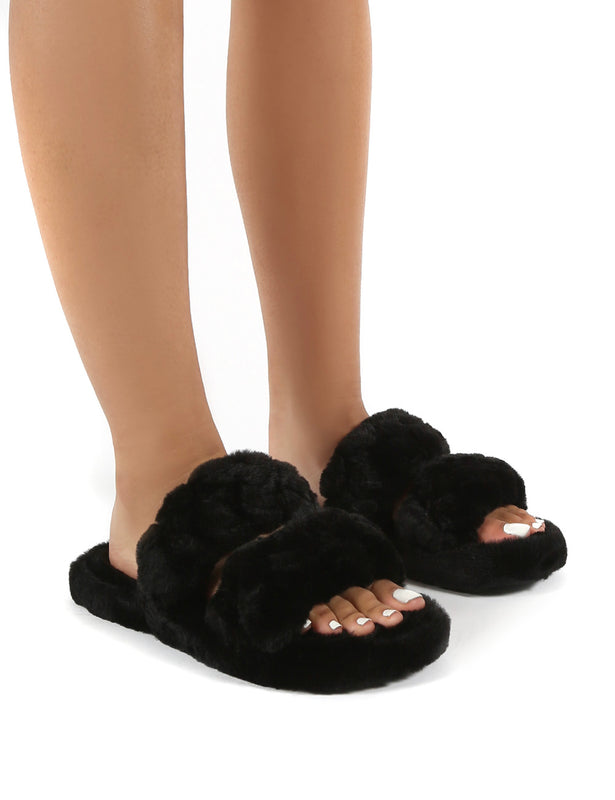 public desire fluffy slippers