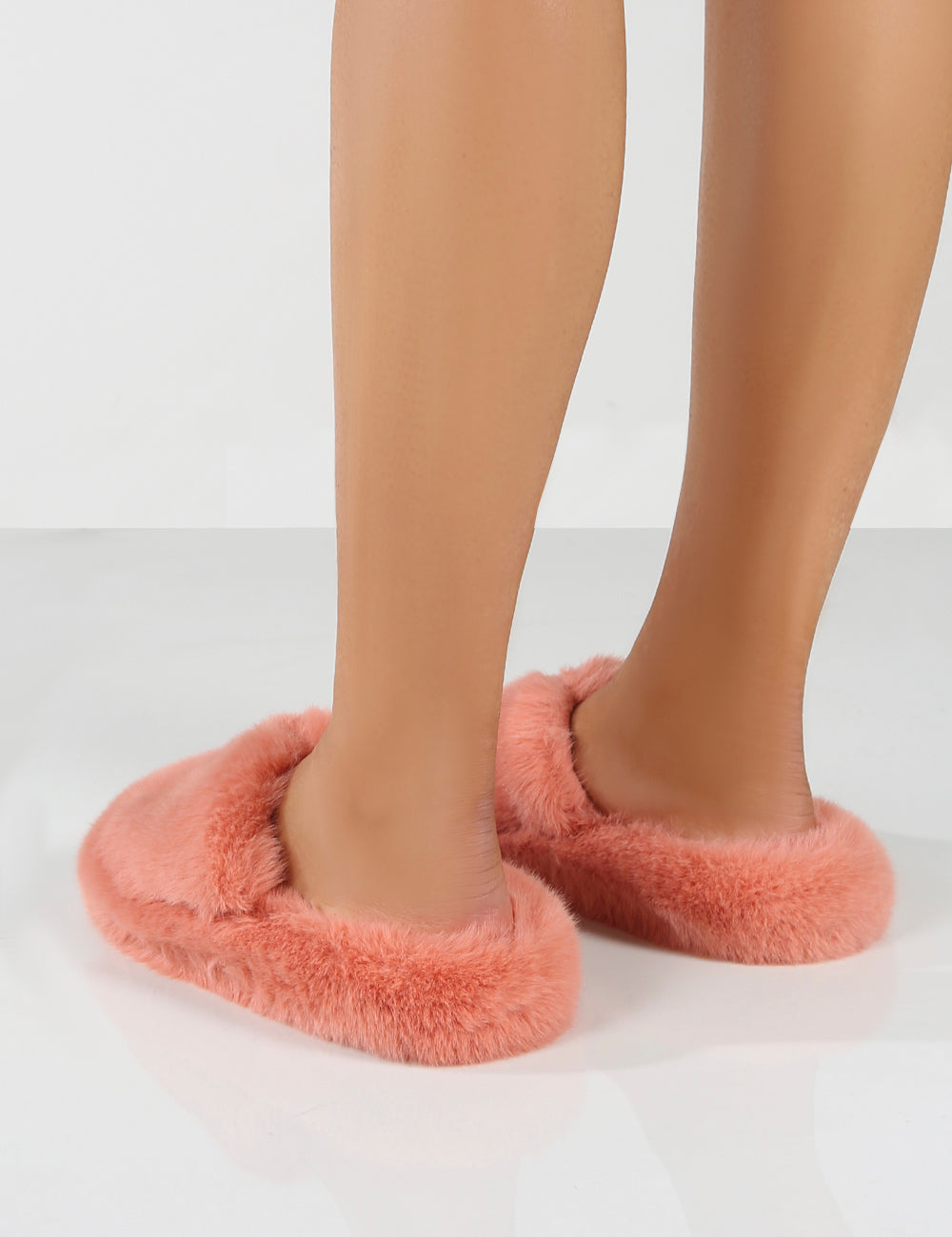 Baloo Peach Faux Fur Fluffy Slipper