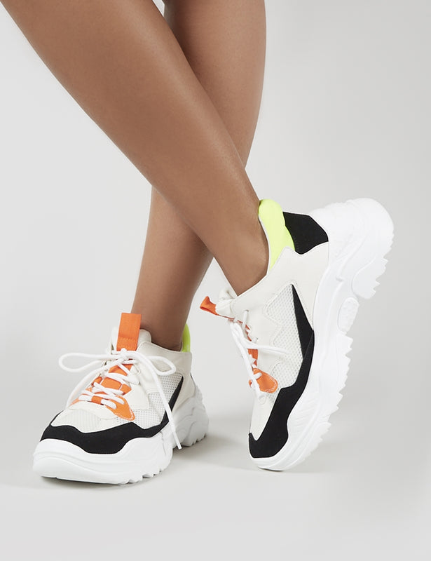 chunky colour block trainers
