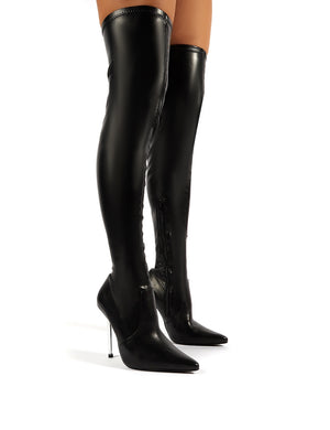 over the knee stiletto heeled boots