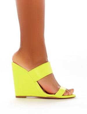 neon yellow mules