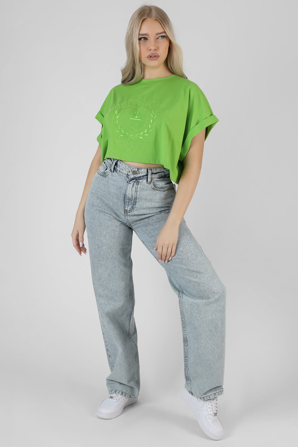 Boxy Oversized Cropped T-Shirt Green