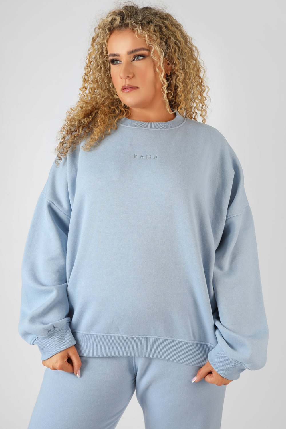 Curve Washed Kaiia Oversized Sweatshirt Iris