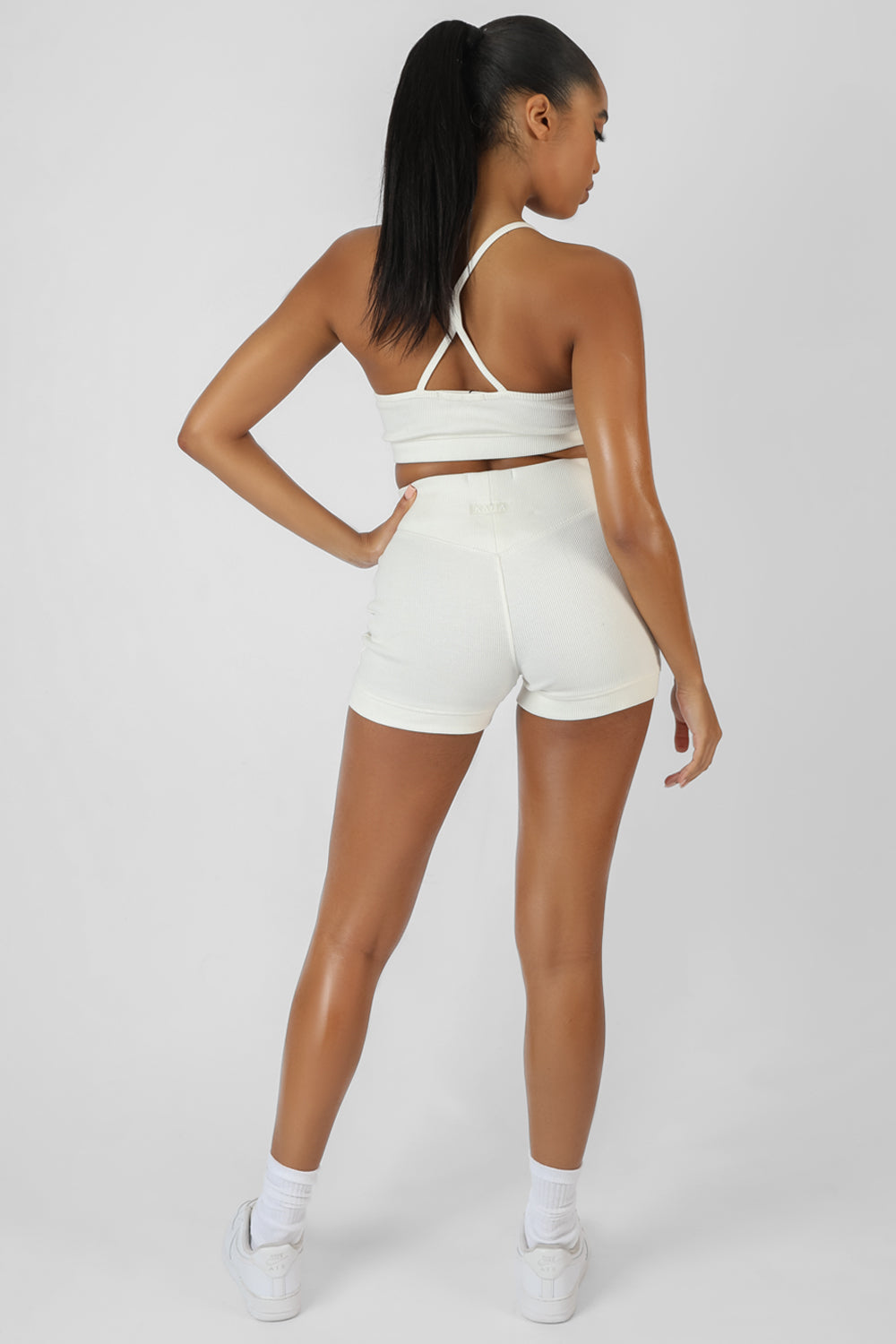 Athleisure Booty Shorts White