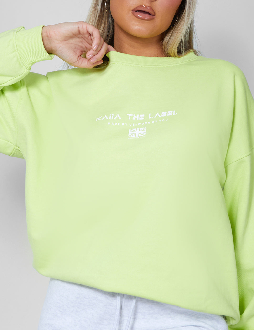 Graphic Oversized Sweatshirt Lime