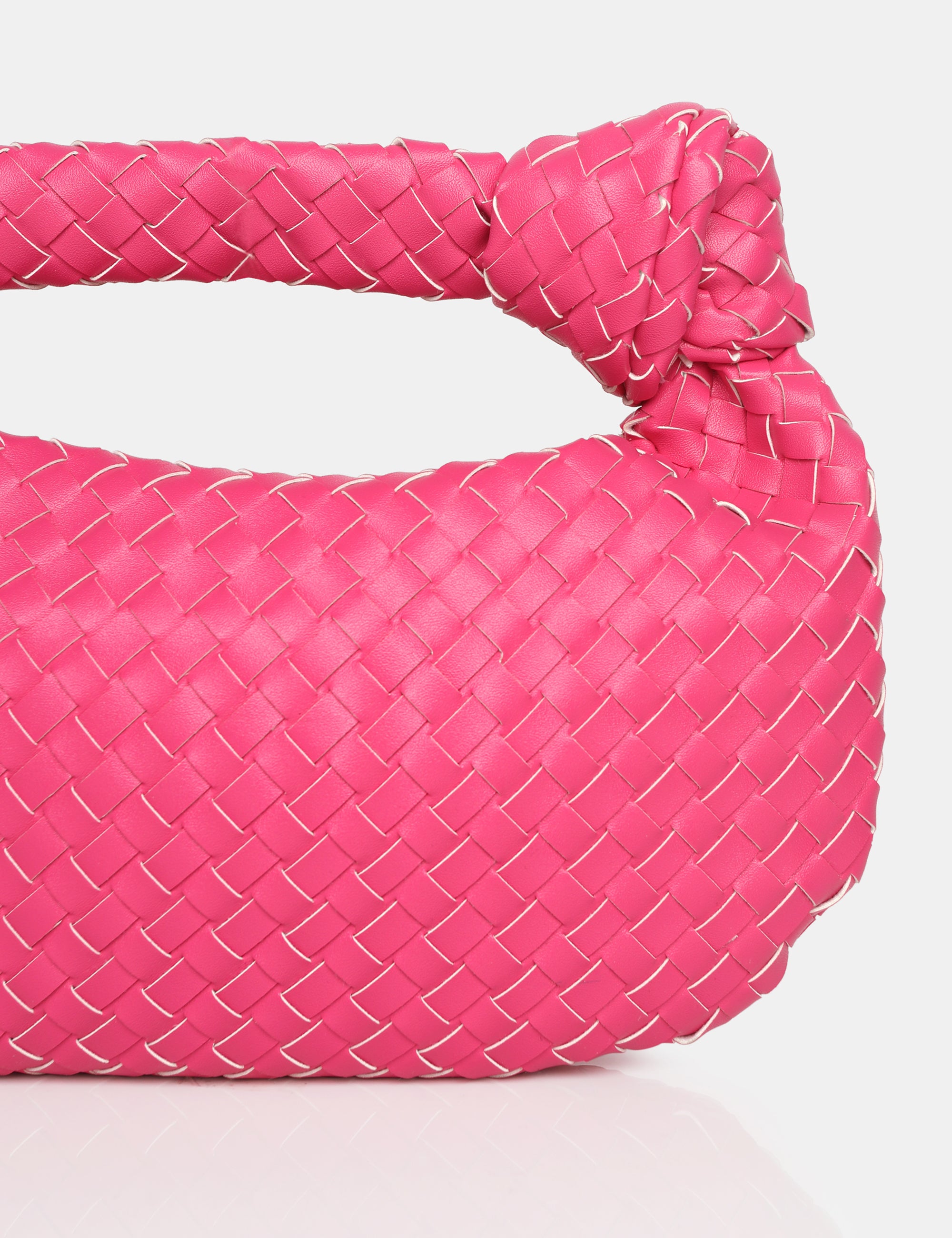 Blame Pink Weave Knot Detail Handbag