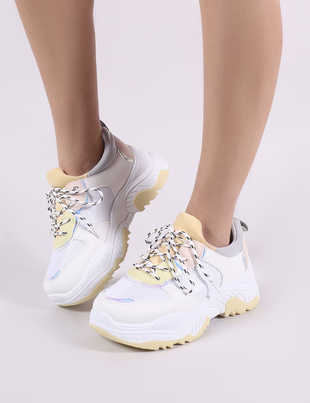 public desire biggie white chunky trainers