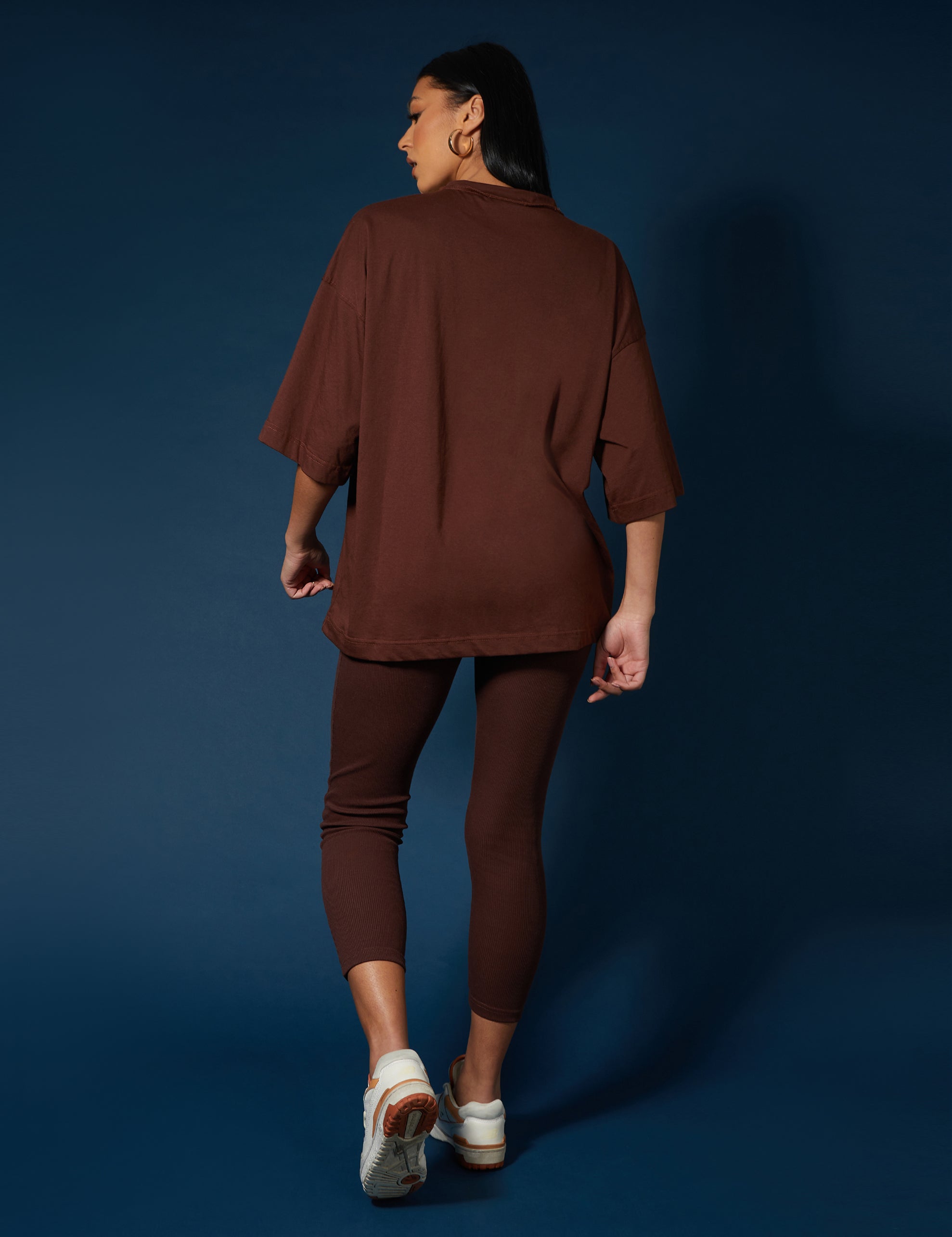 Exposed Seam Oversized T Shirt Coffee