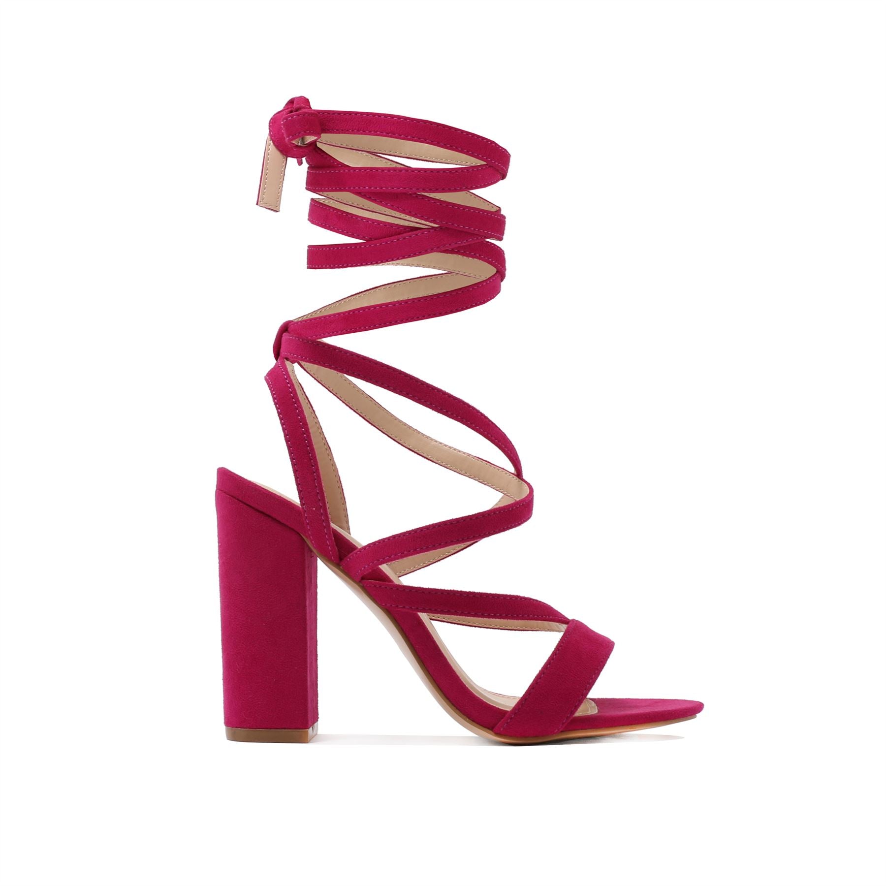 Julia Heels in Berry Faux Suede