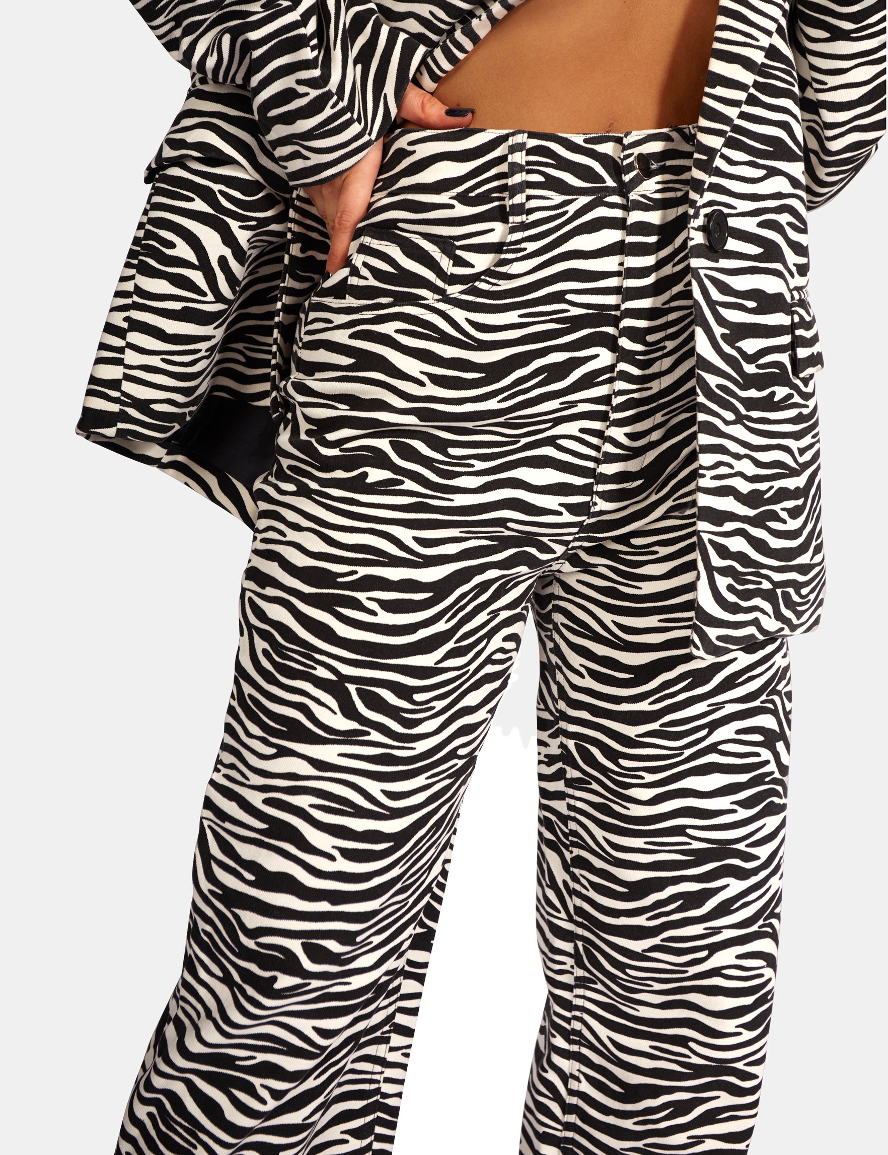 High Waist Wide Leg Trouser Zebra