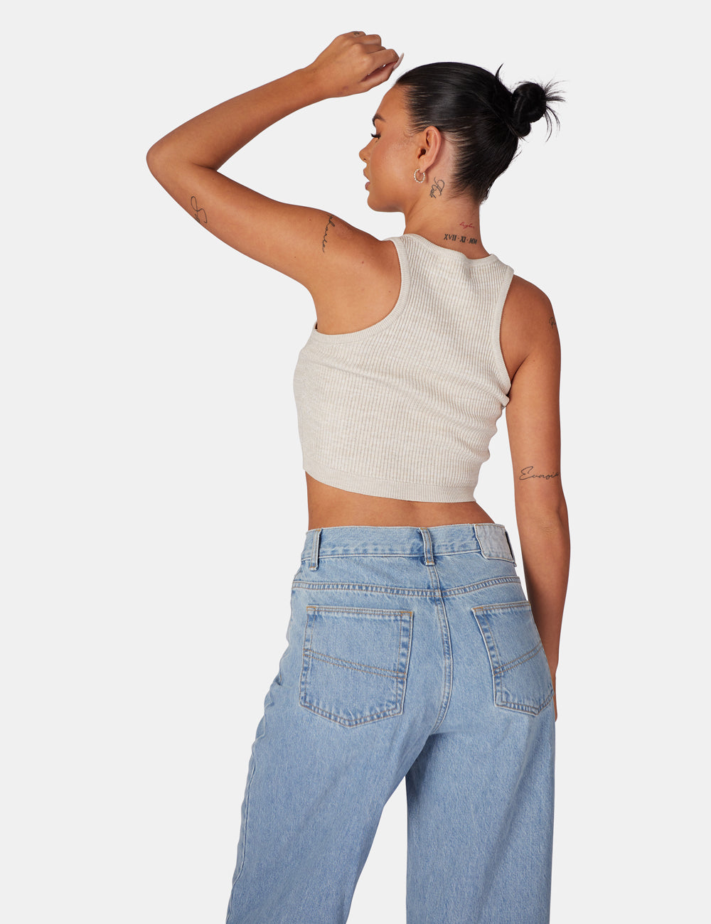 Extreme Racer Knitted Crop Oatmeal