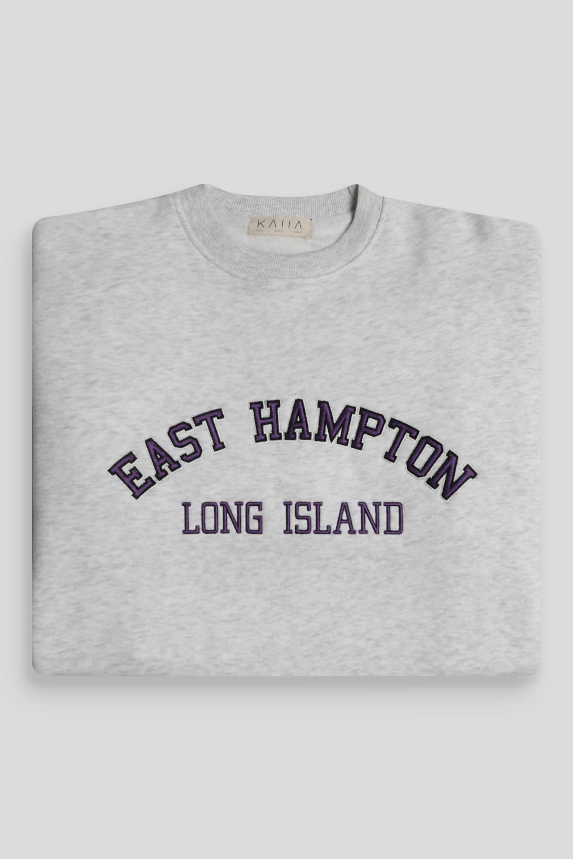 East Hampton Embroidered Oversized Sweatshirt Oatmeal Marl