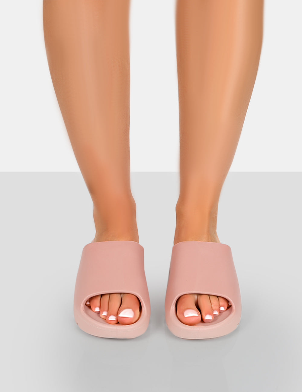 Brady Baby Pink Rubber Flat Slider Sandals