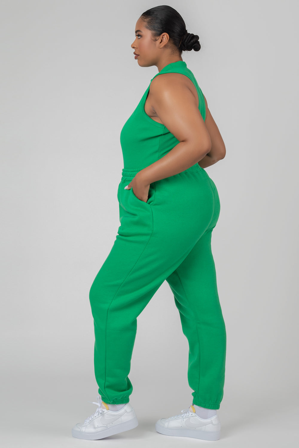 Curve High Neck Racer Back Bodysuit Green