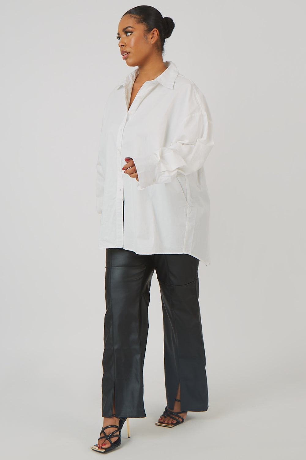 Curve Oversized Poplin Shirt White