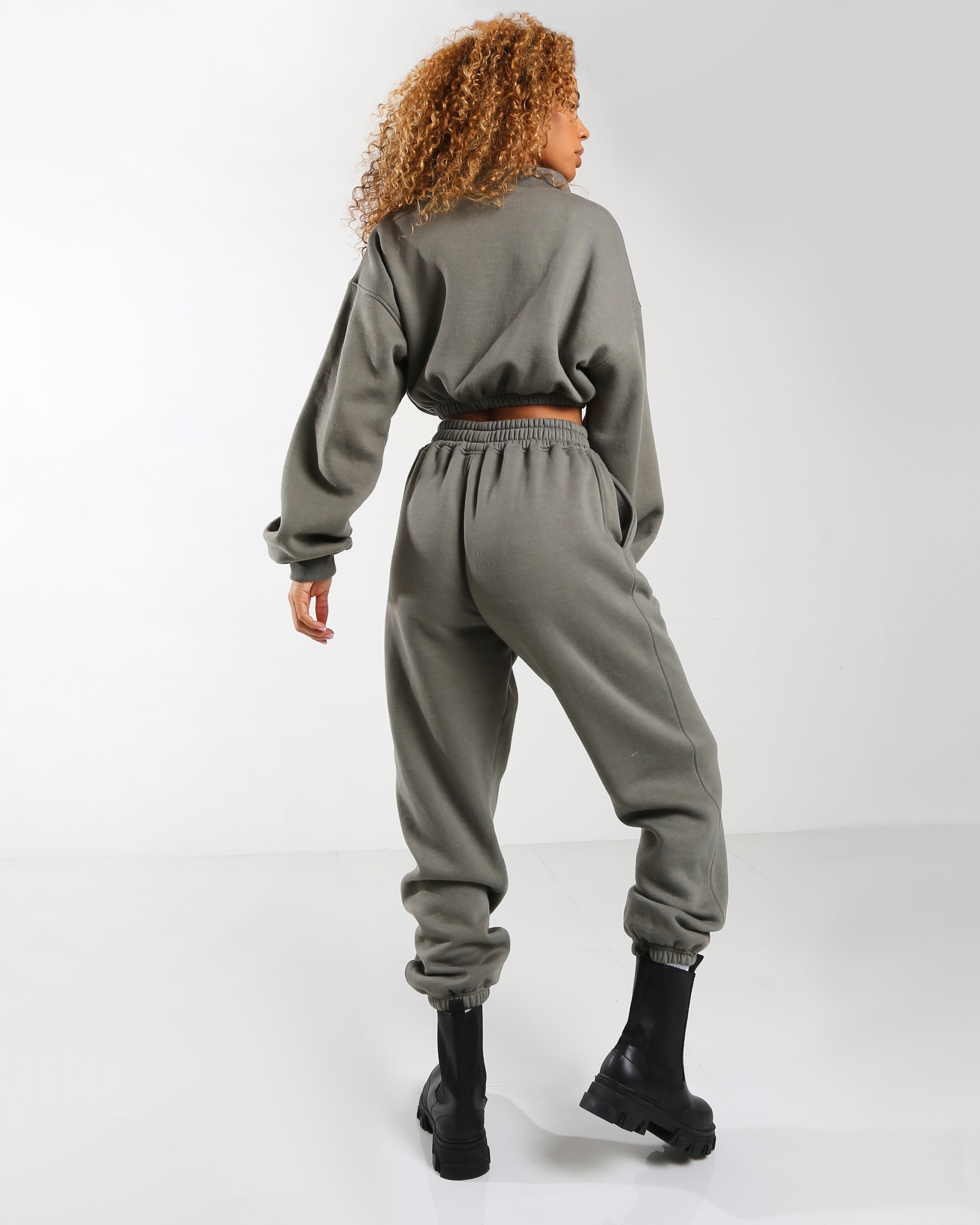 Amber x Public Desire waist detail jogger co-ord slate