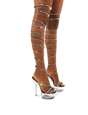 wrap around platform heels