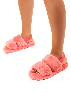 fluffy strap slippers