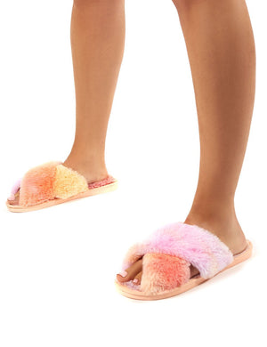 peach slippers