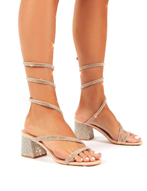 nude wrap around heels