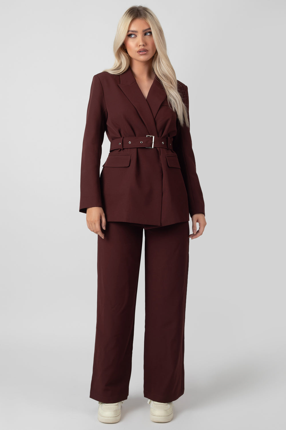 Belted Boxy Blazer Port