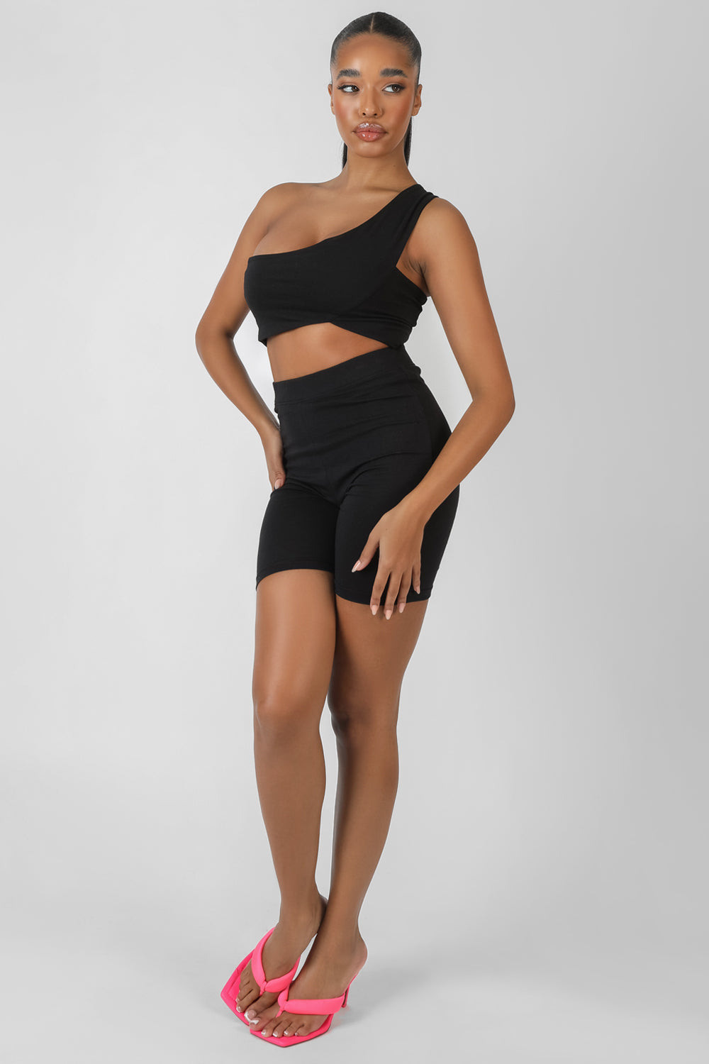 Asymmetric Bralet Black