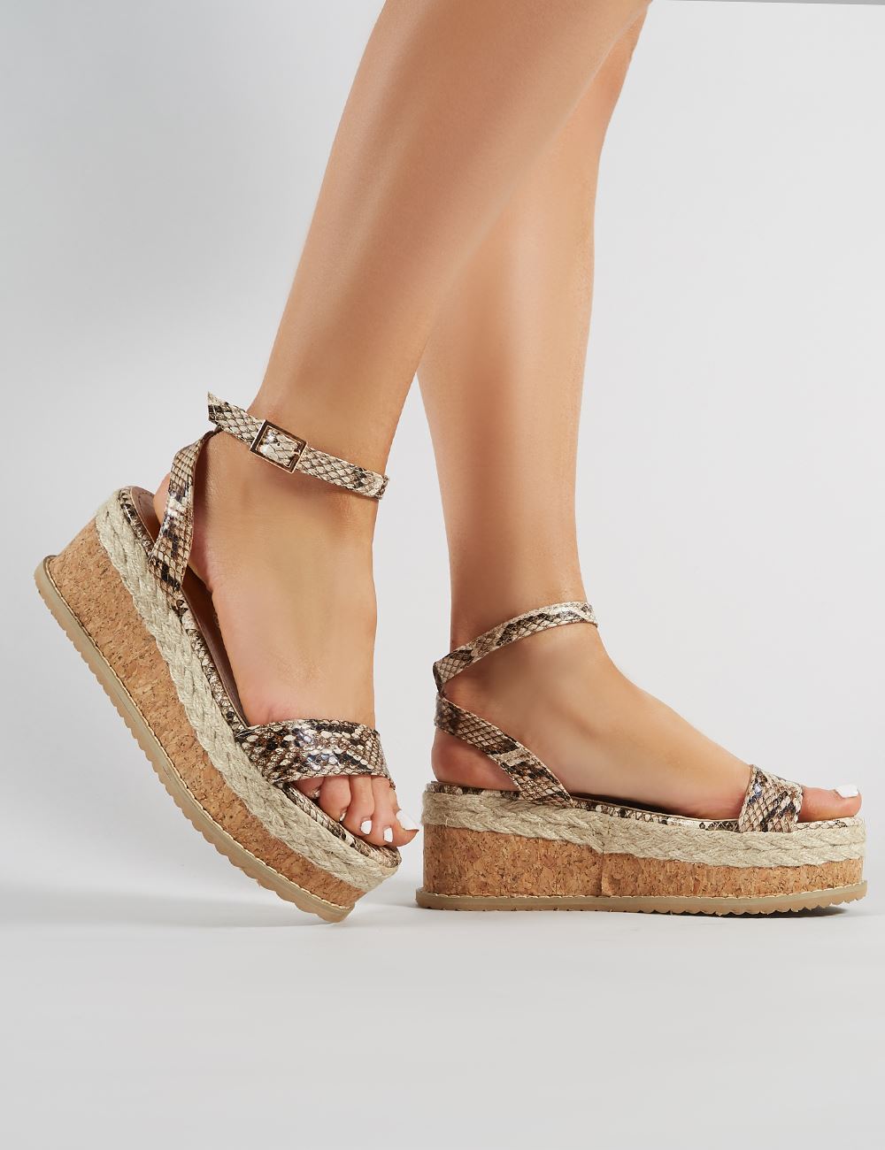 Albi Espadrille Flatform in Snakeskin