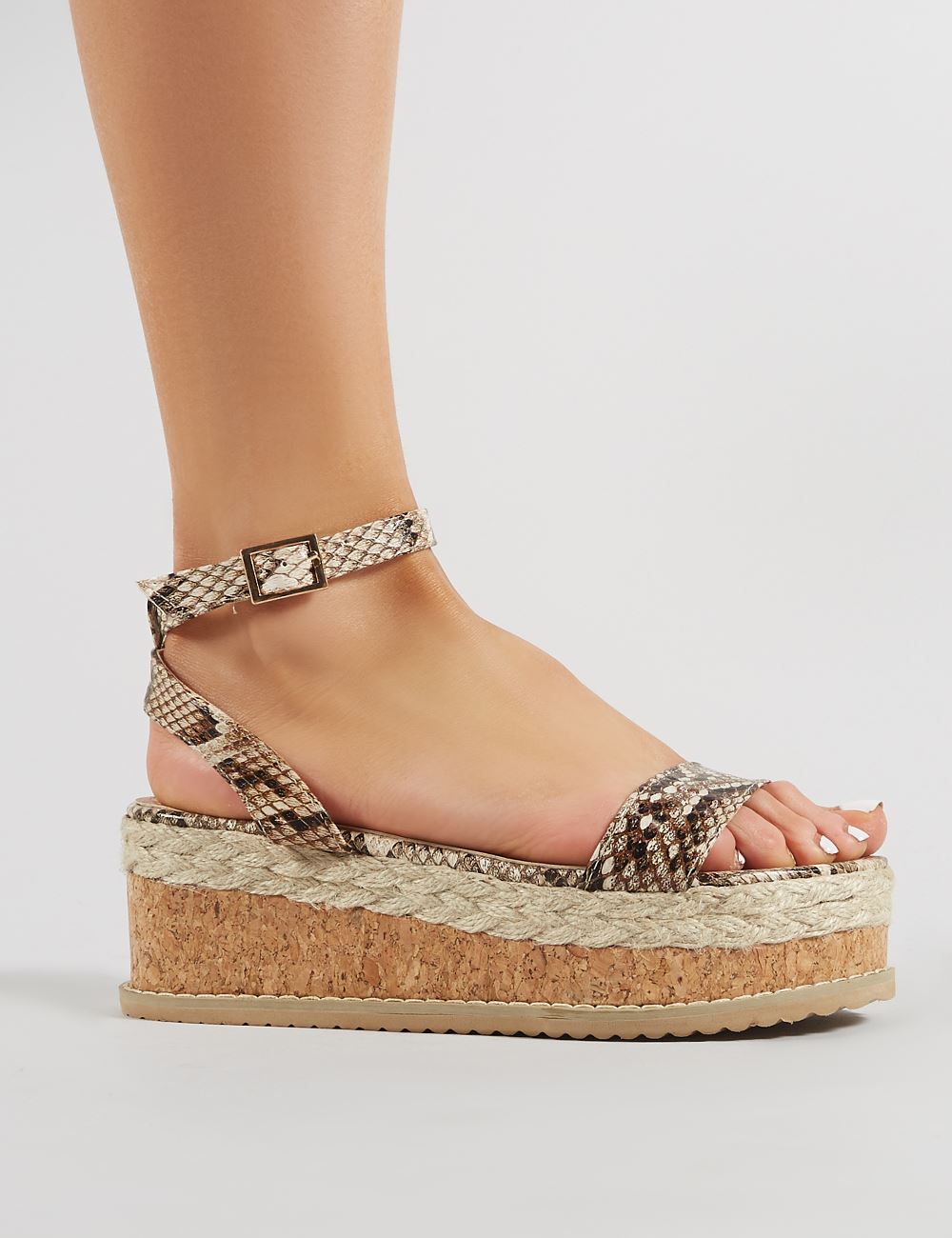 Albi Espadrille Flatform in Snakeskin