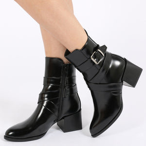Willa Buckle Detail Cubed Heel Ankle 