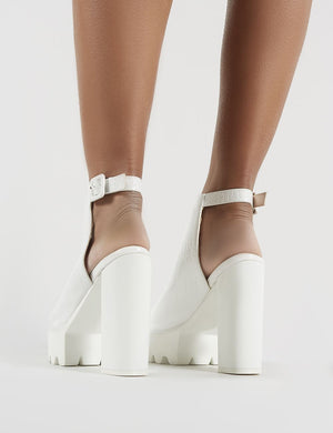 ivory platform block heels