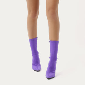 Direct Pointy Sock Boots in Purple 