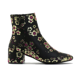 Hana Embroidered Ankle Boots in Pink Cherry Blossom | Public Desire