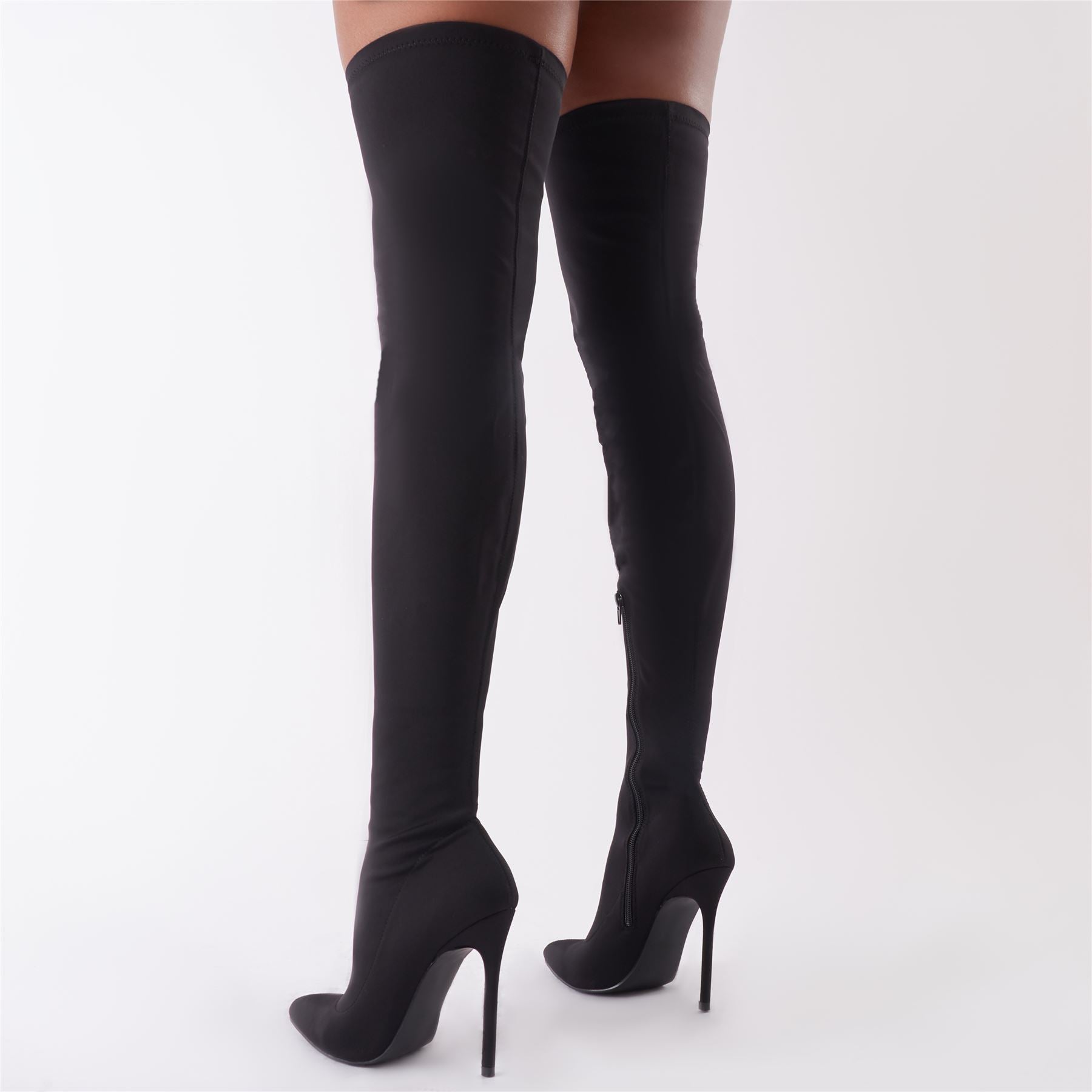 Darin' Over The Knee Boots in Black Stretch