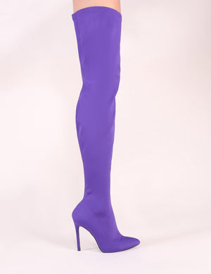 purple over the knee boots