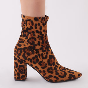 leopard print sock boots