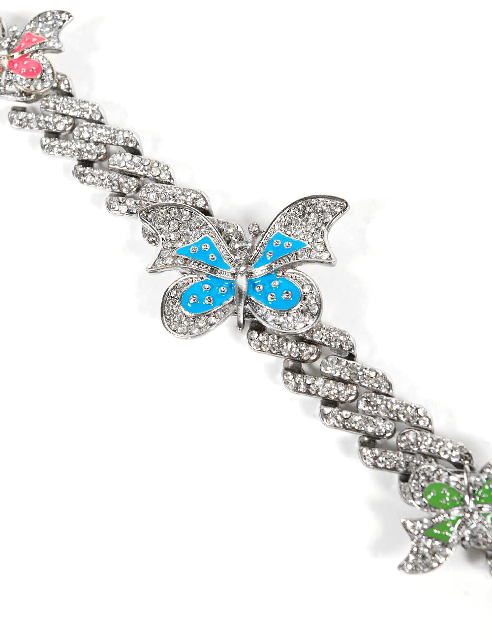 Butterfly Necklace Silver Multi