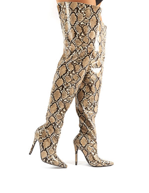 snakeskin stiletto heels