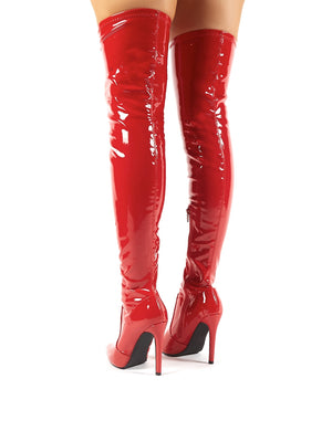 red patent boots uk