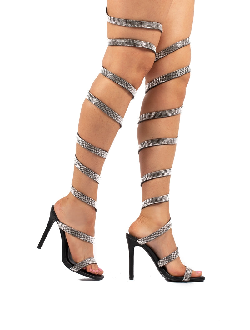 heels that wrap around leg