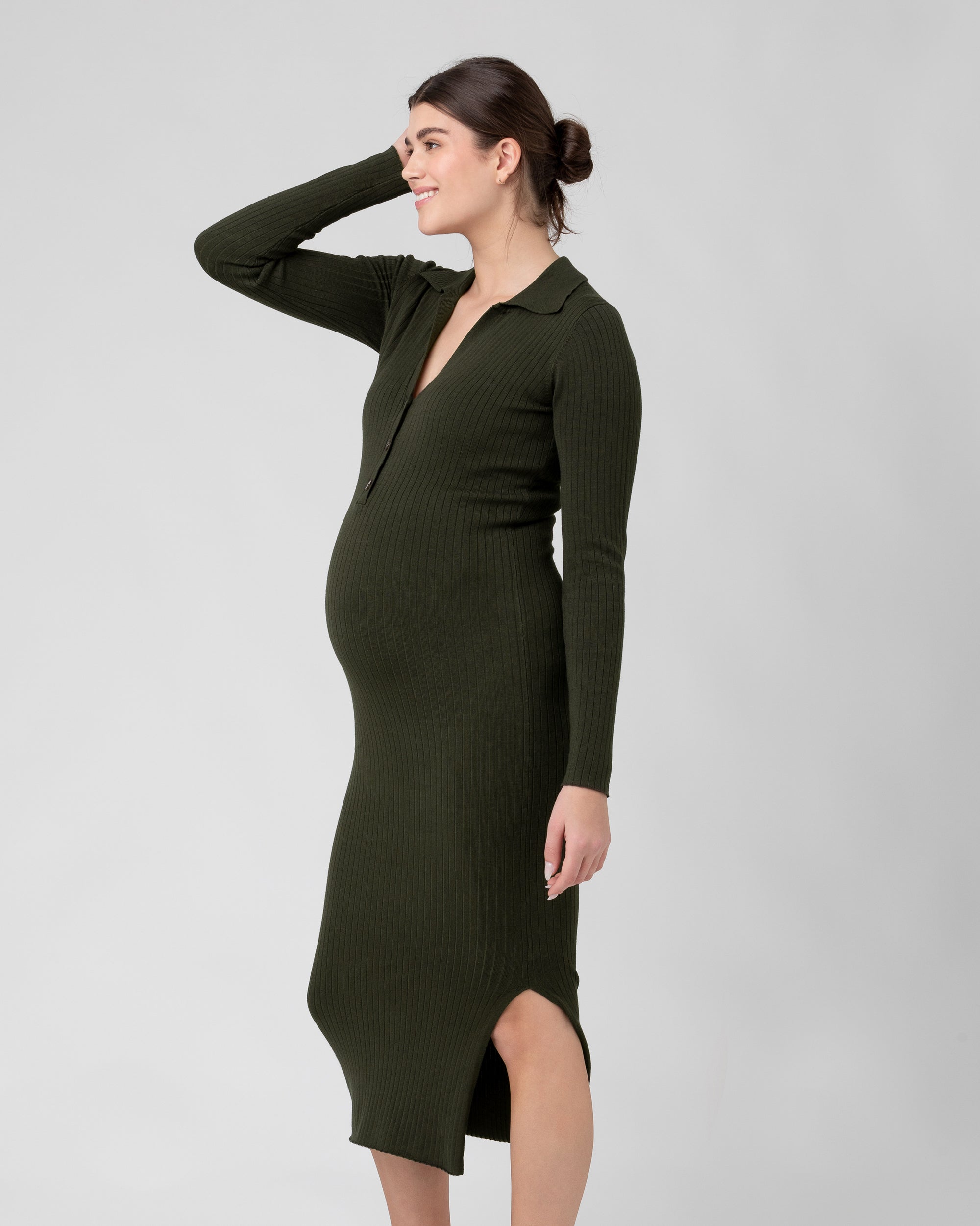 SALE! Nella Rib Knit Dress in Ivy by Ripe Maternity – Special Addition